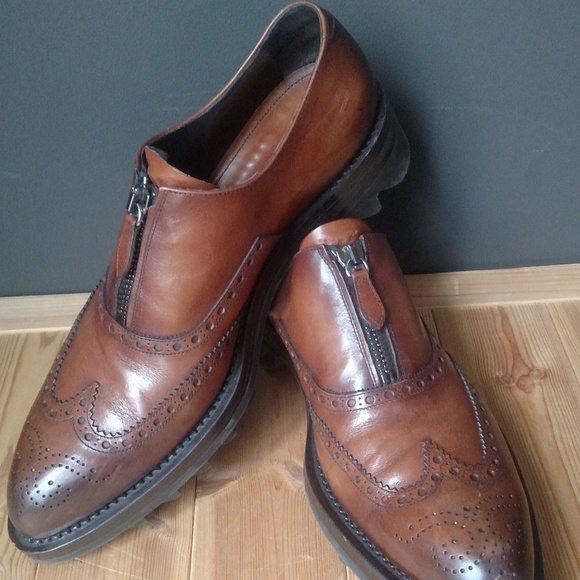 PRADA Runway Lug Sole Wingtip Zip-up Brogues - Picture 2 of 8